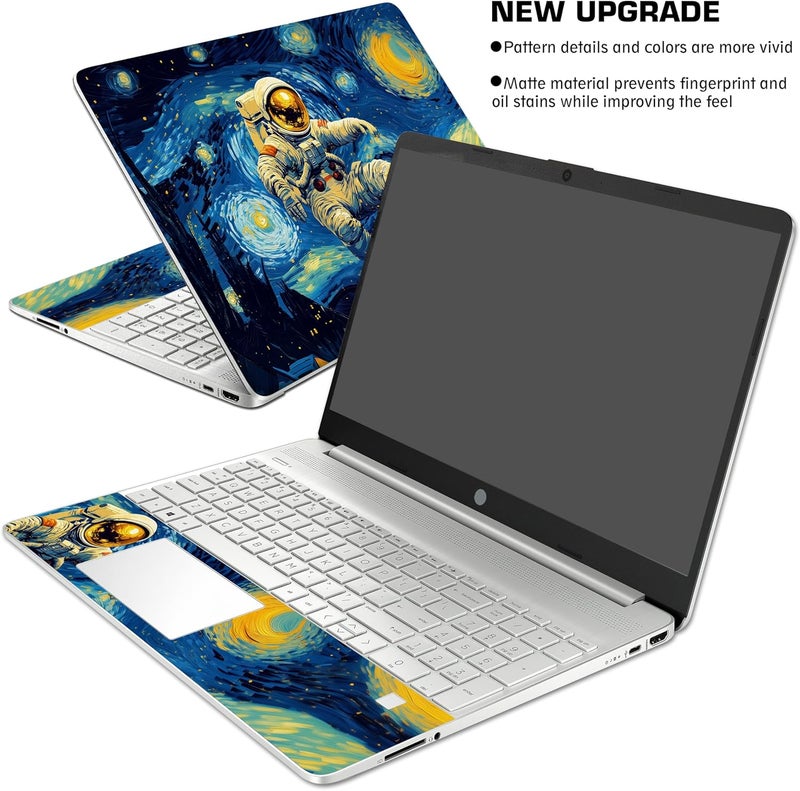 TracyArt Laptop Skin Decal HP 15.6" - Astronaut Art, Laptop Cover Sticker, No Cutting Required, No Bubble, Waterproof, Scratch Resistant - Including Wide Screen and Wrist Pad - Image 3